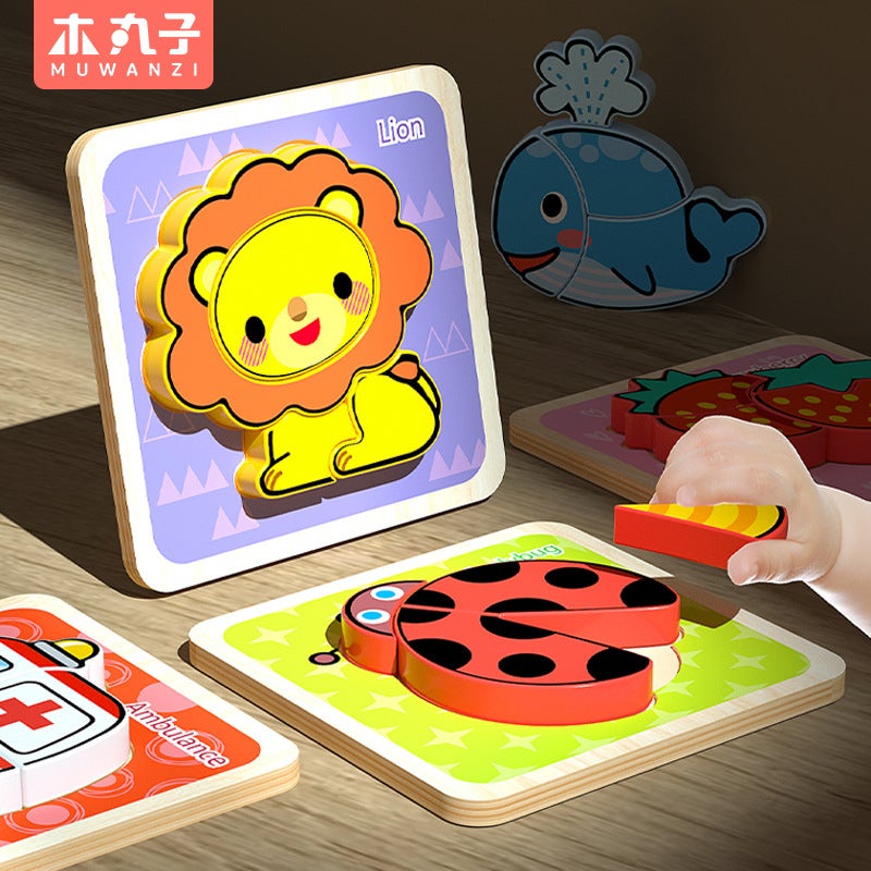 Children'S Puzzle Cartoon Advanced Small Puzzle Toy Animal Traffic Fun Puzzle Early Education Puzzle 3D Wooden Puzzle - Image 3