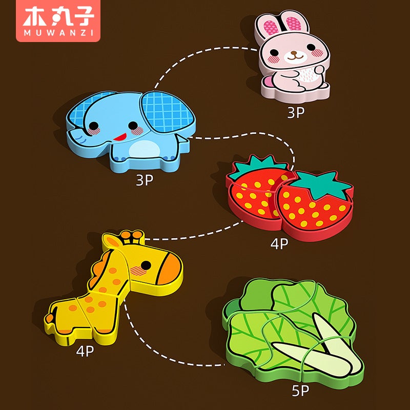 Children'S Puzzle Cartoon Advanced Small Puzzle Toy Animal Traffic Fun Puzzle Early Education Puzzle 3D Wooden Puzzle - Image 5