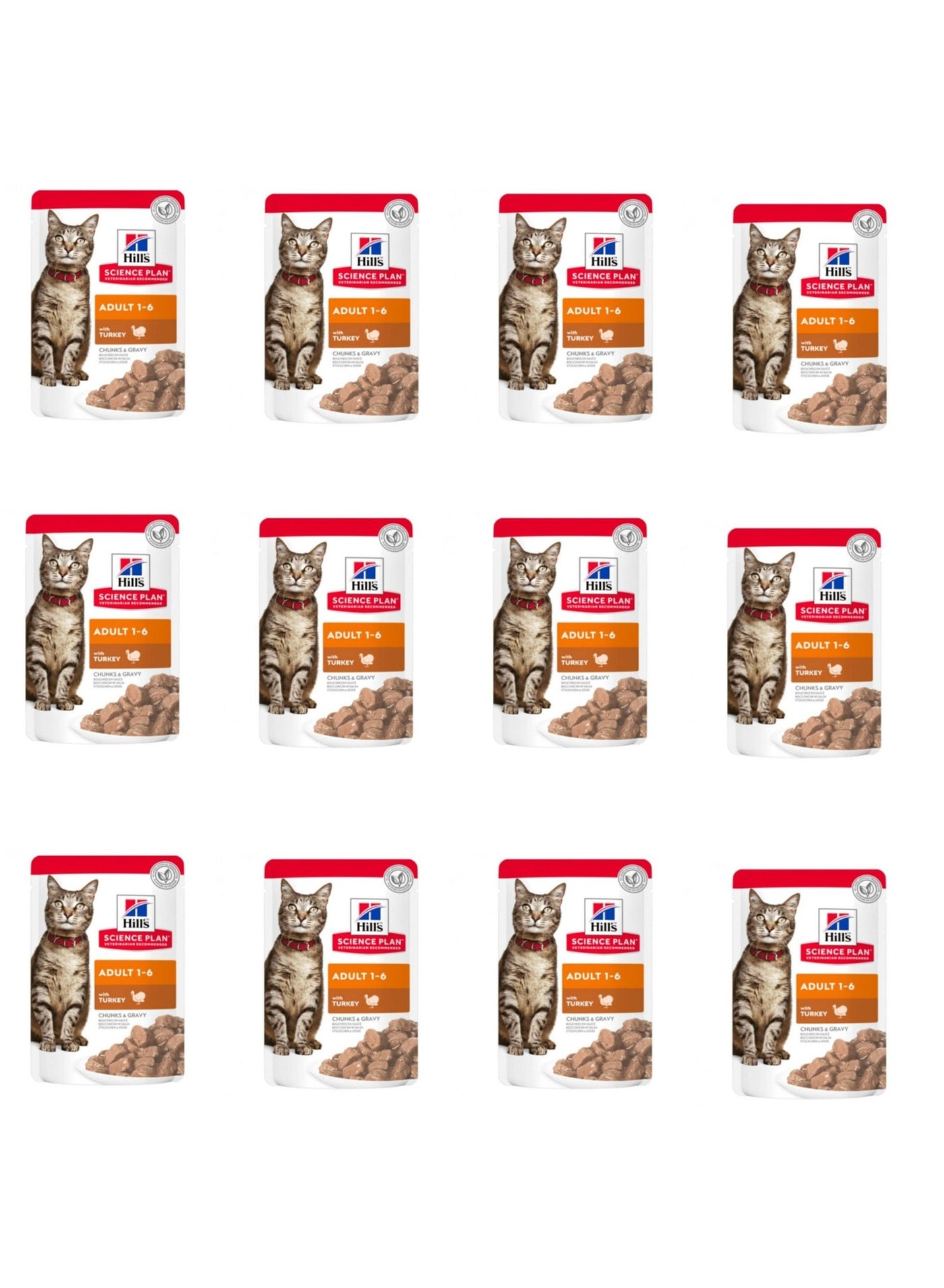 Hill's Science Plan Adult Wet Cat Food Turkey Pouches (85g x 12 Pcs ) - 1 Box