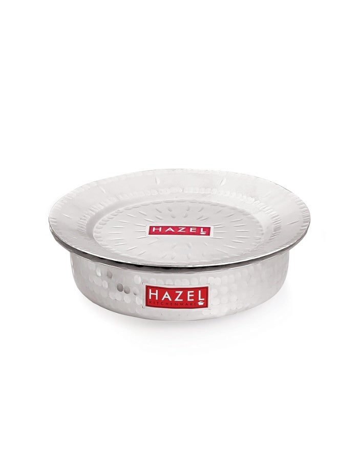 HAZEL Aluminium Langdi Patila Pot with Lid Hammered Finish Round Bottom Boiling Tope Vessels Bhagona Dekchi (2, 900 ML, 2100 ML) - Image 3