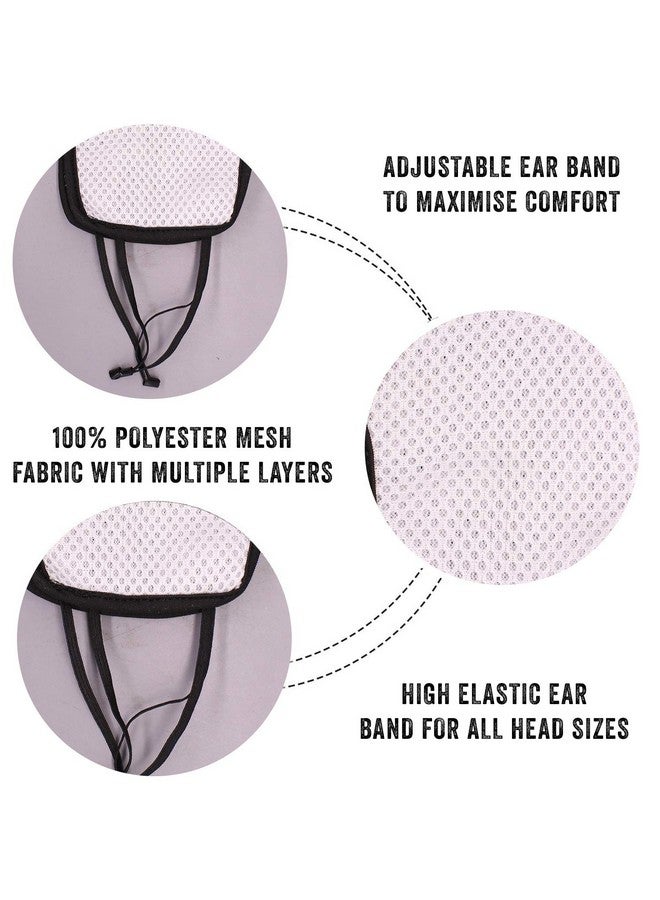 ORILEY ORSM02 Air Mesh 3 Layer Face Mask with Adjustable Over the Ear Loops Breathable, Washable & Reusable Nose Mouth Protection Cover for Men Women (White, 2 Pcs) - Image 4