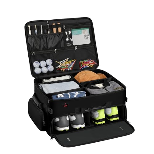 Mogplof Extra Large 2 Layer Golf Trunk Organizer Golf Gifts for Men Golfers 20x 14x 10 Waterresistant Car Durable Golf Organizer for 2 Pair Shoes Balls Tees Clothes Gloves Accessories - Image 1