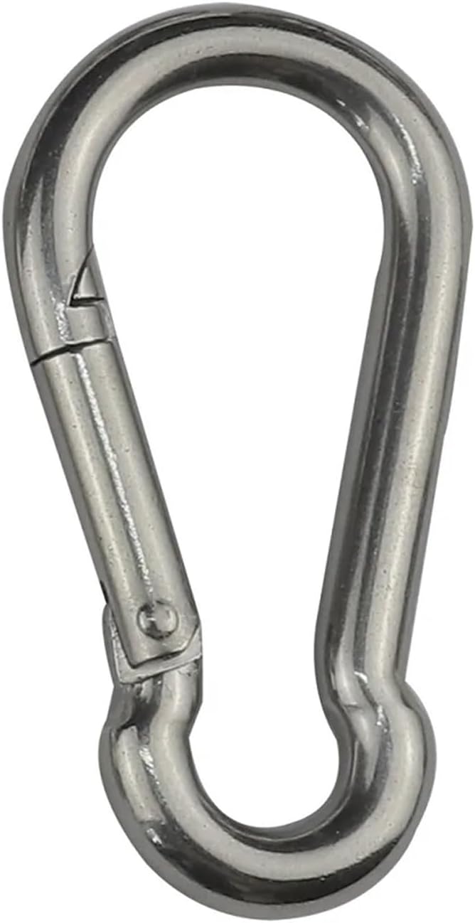 20pcs Marine Carabiner 304 Stainless Steel Hook Clip 5mm 6mm 7mm 8mm Rigging Hardware Heavy Duty for Hammock Hanging Hook - Image 1
