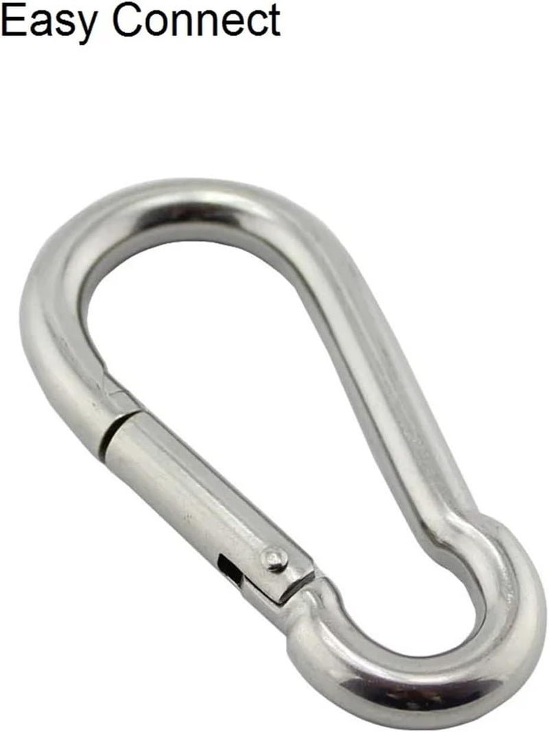 20pcs Marine Carabiner 304 Stainless Steel Hook Clip 5mm 6mm 7mm 8mm Rigging Hardware Heavy Duty for Hammock Hanging Hook - Image 4