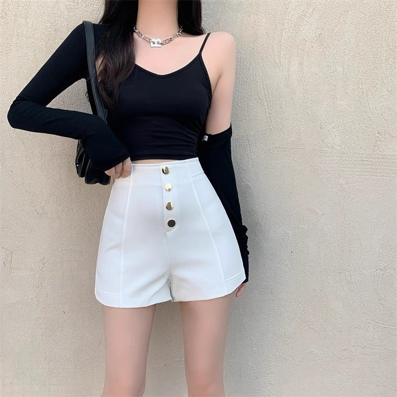 Petite 145 Korean-Style High-Waist Wide-Leg Pants Fashion Casual Versatile A- Shorts Children'S Trendy 150 Small Size Xxs - Image 1