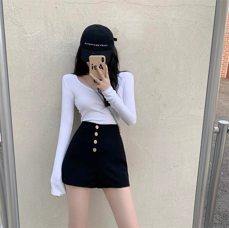 Petite 145 Korean-Style High-Waist Wide-Leg Pants Fashion Casual Versatile A- Shorts Children'S Trendy 150 Small Size Xxs - Image 5