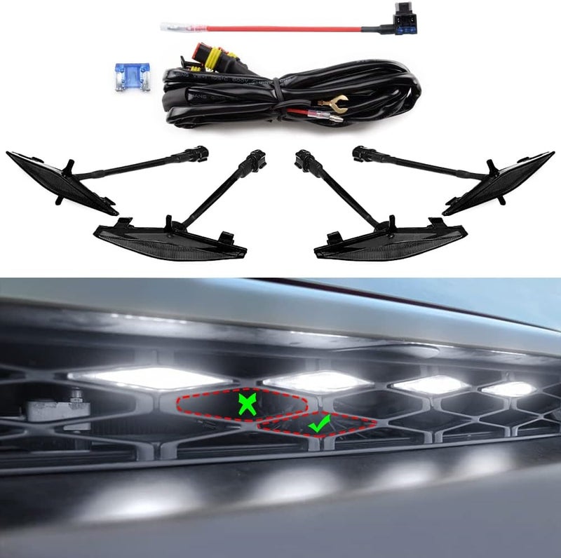 AUXLIGHT 4PCS LED Front Grille Raptor Lights with Fuse for Toyota 4Runner 2014-2021 - Image 1