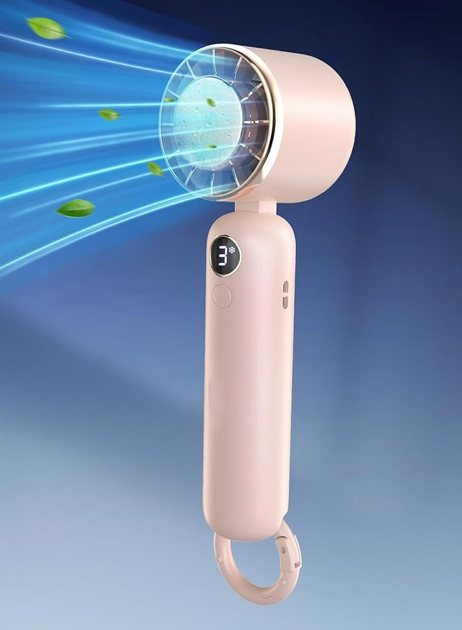عام مروحة محمولة، مروحة صغيرة قوية محمولة باليد، 3 سرعات USB قابلة لإعادة الشحن، مروحة تعمل بالبطارية 5000 مللي أمبير في الساعة، شاشة LED، هدايا مروحة شخصية للتبريد للنساء والرجال والسفر - Image 1