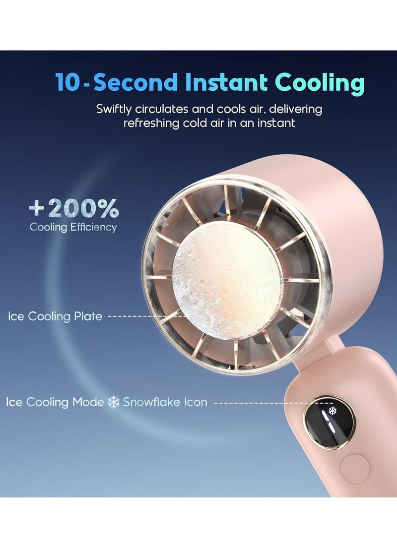 عام مروحة محمولة، مروحة صغيرة قوية محمولة باليد، 3 سرعات USB قابلة لإعادة الشحن، مروحة تعمل بالبطارية 5000 مللي أمبير في الساعة، شاشة LED، هدايا مروحة شخصية للتبريد للنساء والرجال والسفر - Image 4