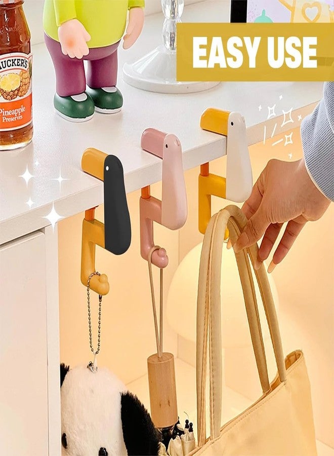 Kauldvishe Toucan Portable Bag Hook for Table - Foldable Purse Hanger for Desks - Non-Slip Handbag Holder for Travel, School & Office - Cute Bird Animal Design Yellow (Pack of 3) - Image 4