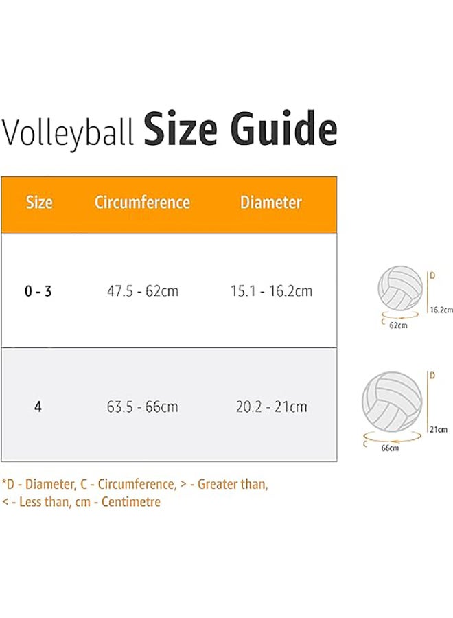 Classic Rubber Volleyball | Size: 4 | Material: Rubber | Ideal for Training/Match | 32 Panels | Hand Stitched Construction | Bladder Butyl | Suitable for: All Indoor Surface