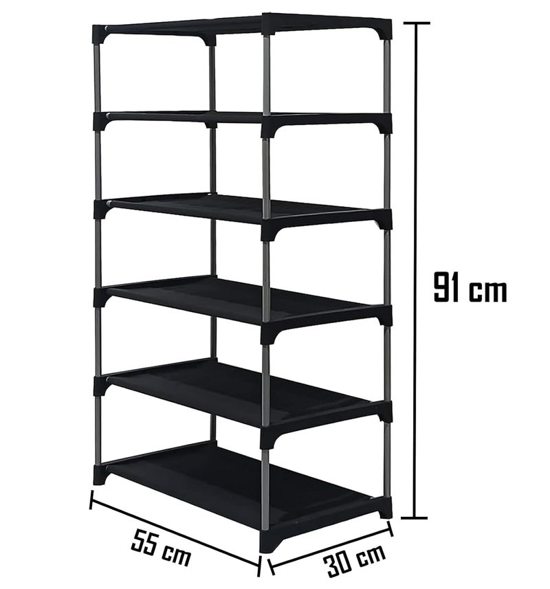 DEMARK Shoe Rack Stand for Home with Non-Woven Cover Adjustable, Extendable & Multipurpose Storage Organizer (5 Layer Holder, Grey) - Image 2