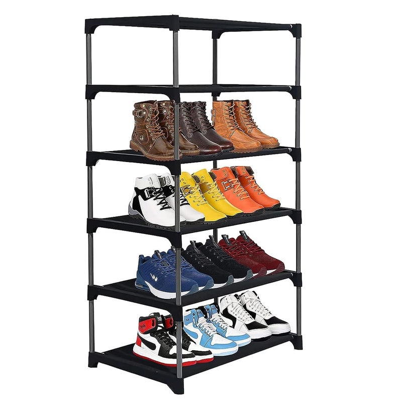 DEMARK Shoe Rack Stand for Home with Non-Woven Cover Adjustable, Extendable & Multipurpose Storage Organizer (5 Layer Holder, Grey) - Image 4