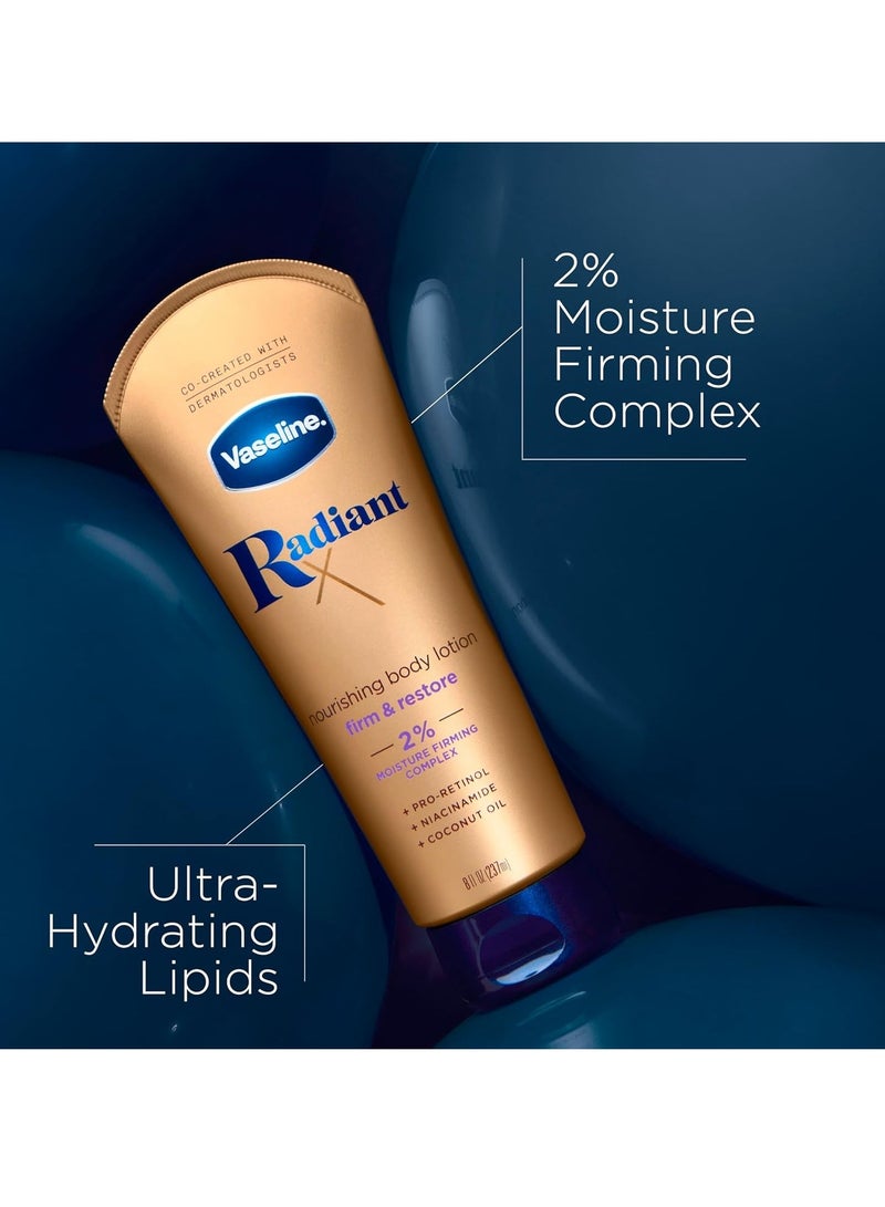 Vaseline Radiant X Firm & Restore with Pro-Retinol, Niacinamide & Coconut Oil, Nourishing Body Lotion 8 oz - Image 2