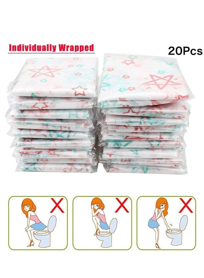 Y&D Travel Disposable Toilet Seat Covers Mat Paper Stronger Thicker Safe Antibacterial Waterproof Maternal mat Essential Office 20PCS 25.59*23.6 inches - Image 3