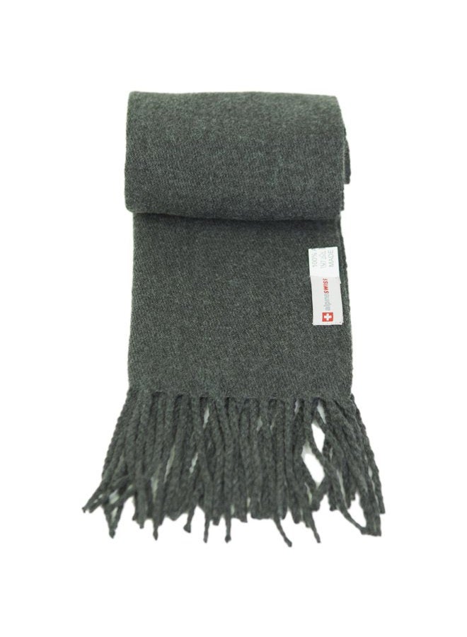 Alpine Swiss Mens Plaid Scarf Soft Winter Scarves Unisex,Solid Gray,One Size - Image 4