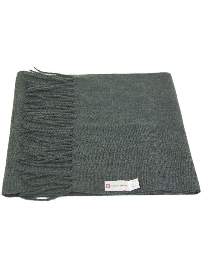 Alpine Swiss Mens Plaid Scarf Soft Winter Scarves Unisex,Solid Gray,One Size - Image 5