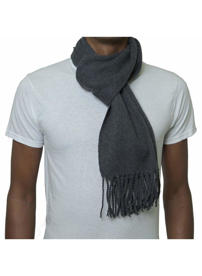Alpine Swiss Mens Plaid Scarf Soft Winter Scarves Unisex,Solid Gray,One Size - Image 1