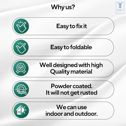 YOSY Cloth Drying Rope with Pulley for Easy Laundry | Durable Dryer for Clothes | Compact & Foldable Cloth Drying Stand for Indoor & Outdoor Use (White 5 Layer) - Image 4