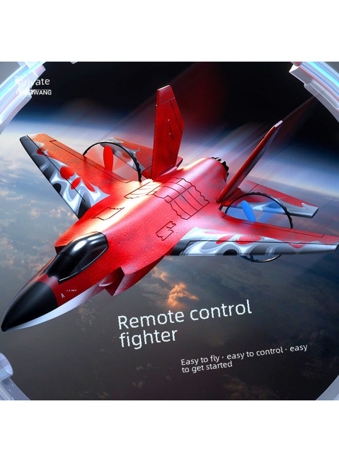 F35 Remote Control Fighter Model Children's Toy Remote Control Aircraft Drop-resistant King Fixed Wing Sliding Machine Wholesale-Color:red Fuselage-Specifications:Domestic Hot-selling Version  - Image 2