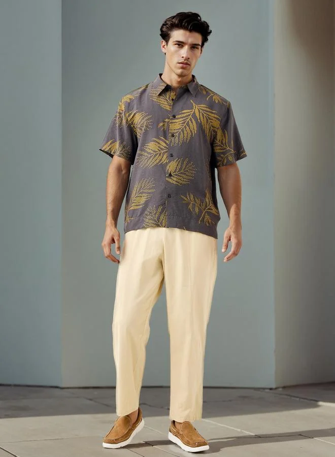 Iconic Iconic All-Over Leaf Print Shirt