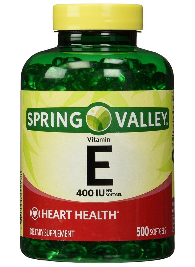 SPRING VALLEY - E Vitamin Dietary Supplement Softgels 500 Ct - Image 1