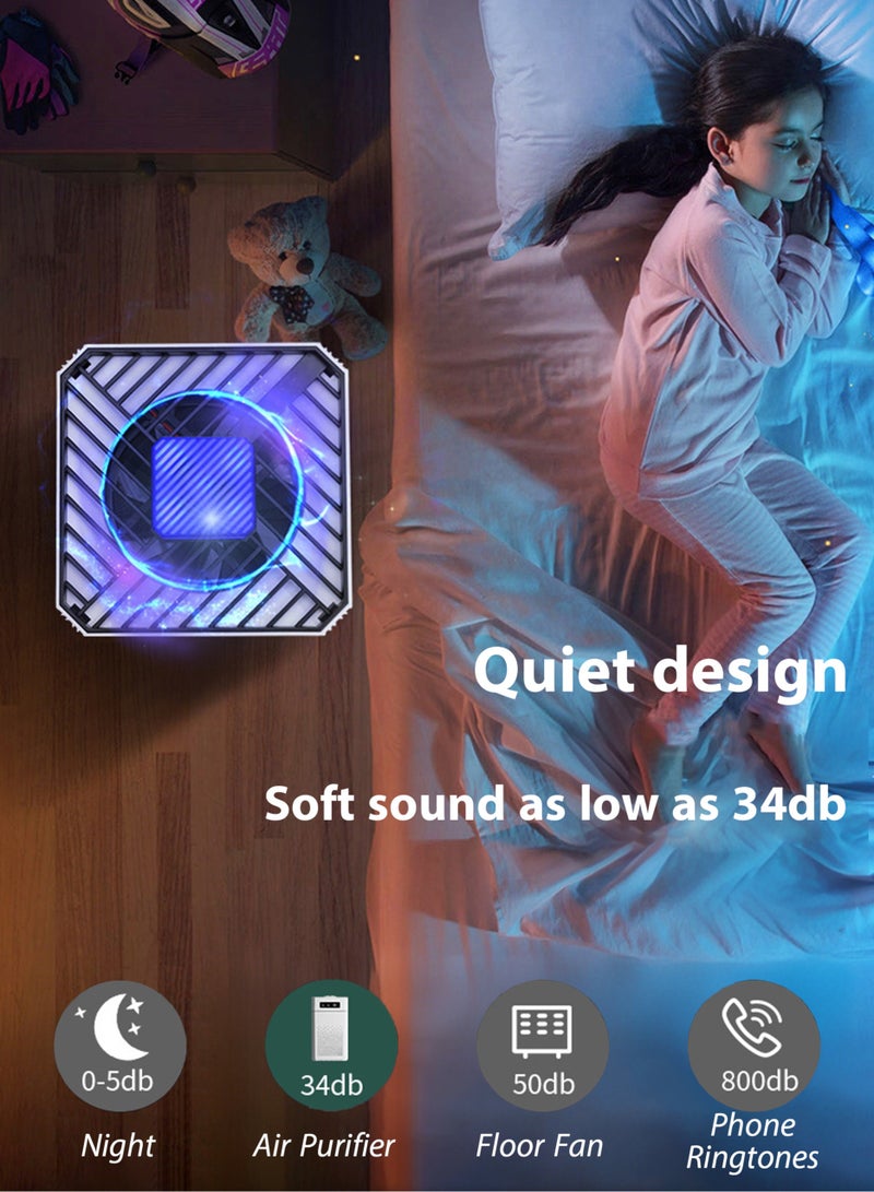 منظف الهواء مع وظيفة العلاج بالروائح إزالة الحيوانات الأليفة Dander اللقاح الدخان رائحة 20dB هادئة USB المحمولة منظف الهواء للمكتب غرفة المعيشة مطبخ غرفة النوم - Image 5