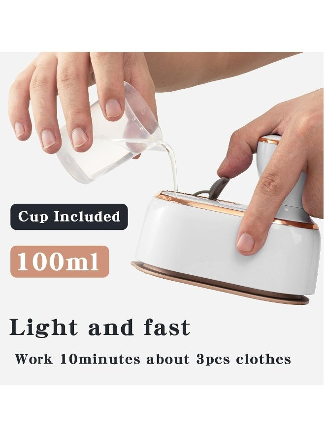 NIBEMINENT Travel Steamer Iron for Clothes Mini - Portable Ironing Machine 180°Rotatable,Travel Small Size Portable Steamer Travel College Dorm Home Essentials Steamer for Clothes (White)  - Image 4