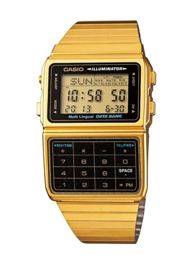 CASIO Casio Multi-Lingual Data Bank Men's Digital Dial Stainless Steel Band Watch - Dbc-611G-1 32 mm 