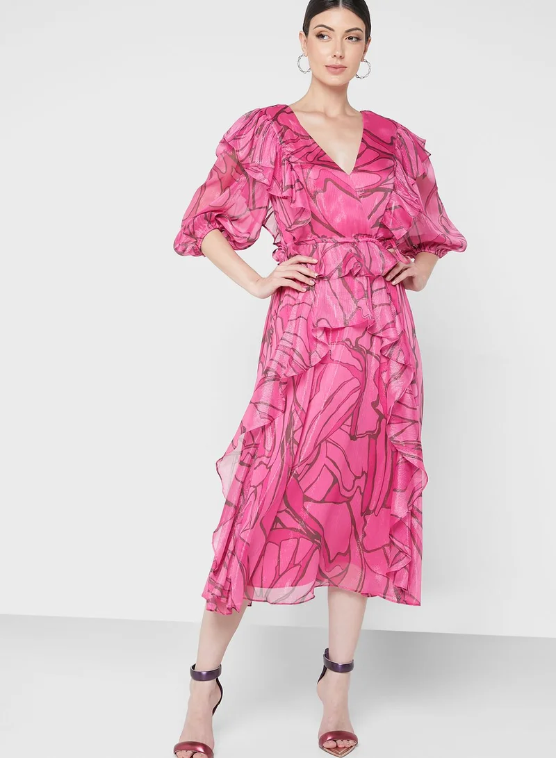 Ted Baker Balloon Sleeve Tie Detail Dress