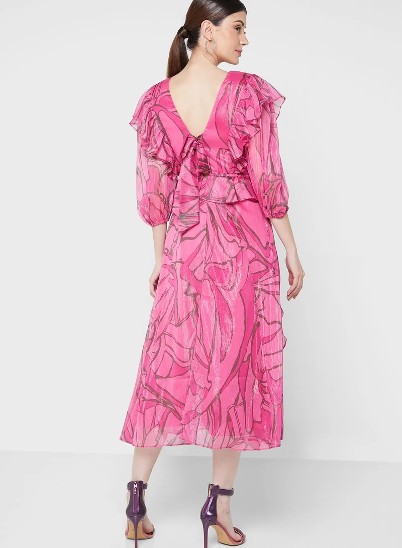 Ted Baker Balloon Sleeve Tie Detail Dress