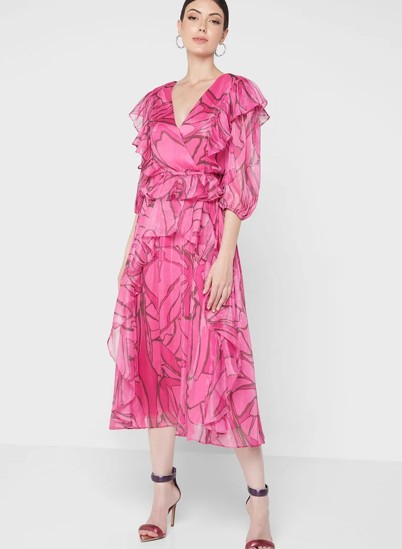 Ted Baker Balloon Sleeve Tie Detail Dress