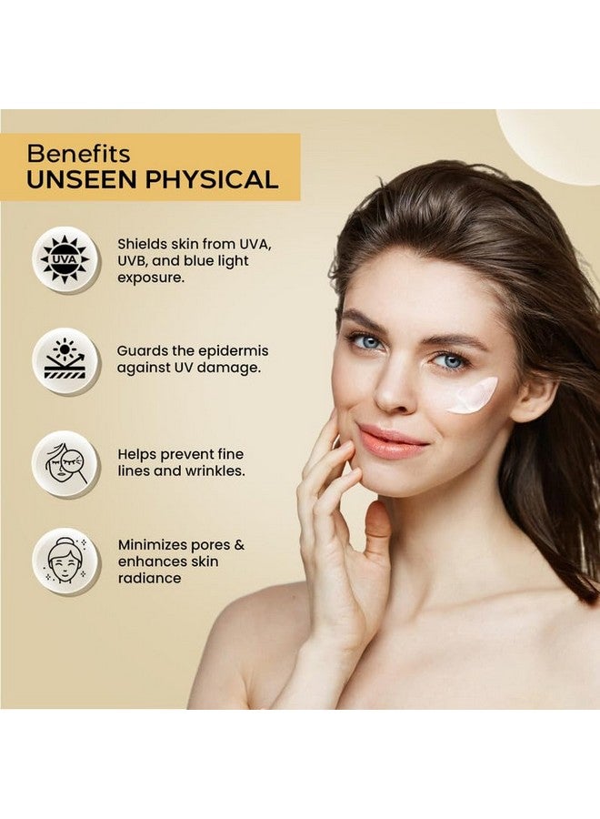 AVEIL Unseen Physical Sunscreen SPF 50 PA +++ | 50ml | UVA, UVB & Blue Light Protection | No White Cast | Water & Sweat Resistant | Hydrating Sunscreen | Prevents Fine Lines & Wrinkles | Pack of 2 - Image 3