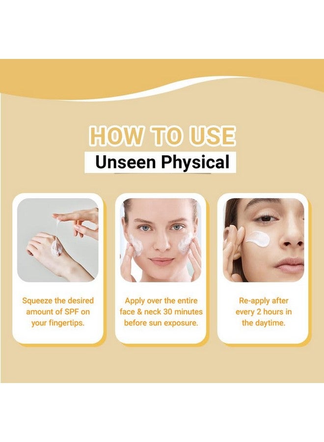 AVEIL Unseen Physical Sunscreen SPF 50 PA +++ | 50ml | UVA, UVB & Blue Light Protection | No White Cast | Water & Sweat Resistant | Hydrating Sunscreen | Prevents Fine Lines & Wrinkles | Pack of 2 - Image 4