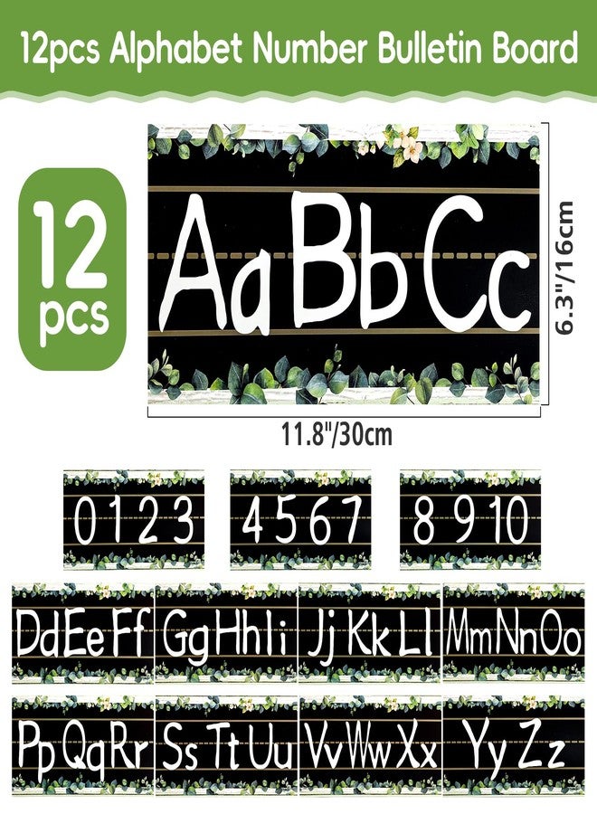 FloraSea 12Pcs Alphabet Bulletin Board Strips Set, Alphabet Line ABC Alphabet Banner Number Line Border Posters for Preschool Kindergarten Classroom Playroom Bedroom Wall Decor - Image 2