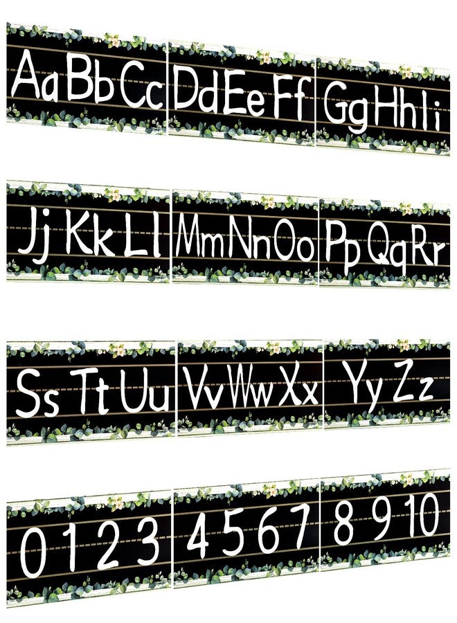 FloraSea 12Pcs Alphabet Bulletin Board Strips Set, Alphabet Line ABC Alphabet Banner Number Line Border Posters for Preschool Kindergarten Classroom Playroom Bedroom Wall Decor - Image 1