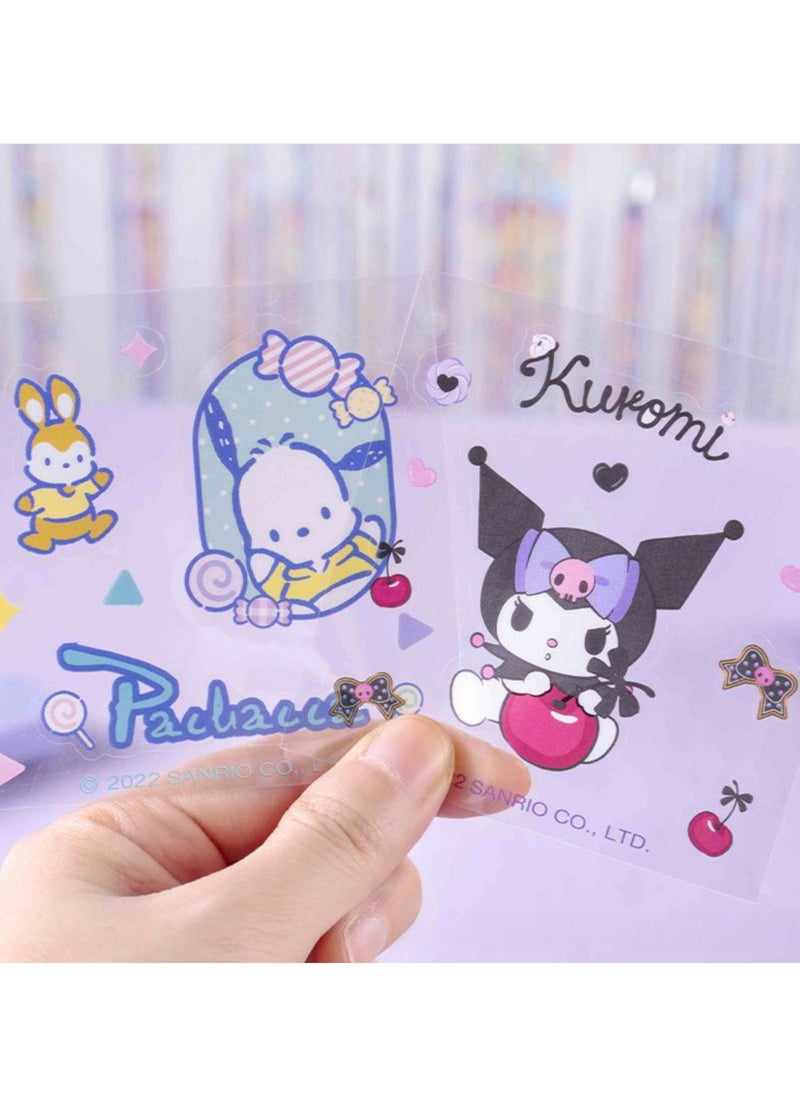 kuromi علبة هدايا ملصقات شفافة من الفينيل للماء على شكل شبكة قصر سته لصق على اللابتوب و زجاجات الماء و الحقائب و الهواتف و ألواح التزلج - ملصقات كاواي للأطفال و المراهقين و الفتيات و الكبار 120 ورقة  - Image 3