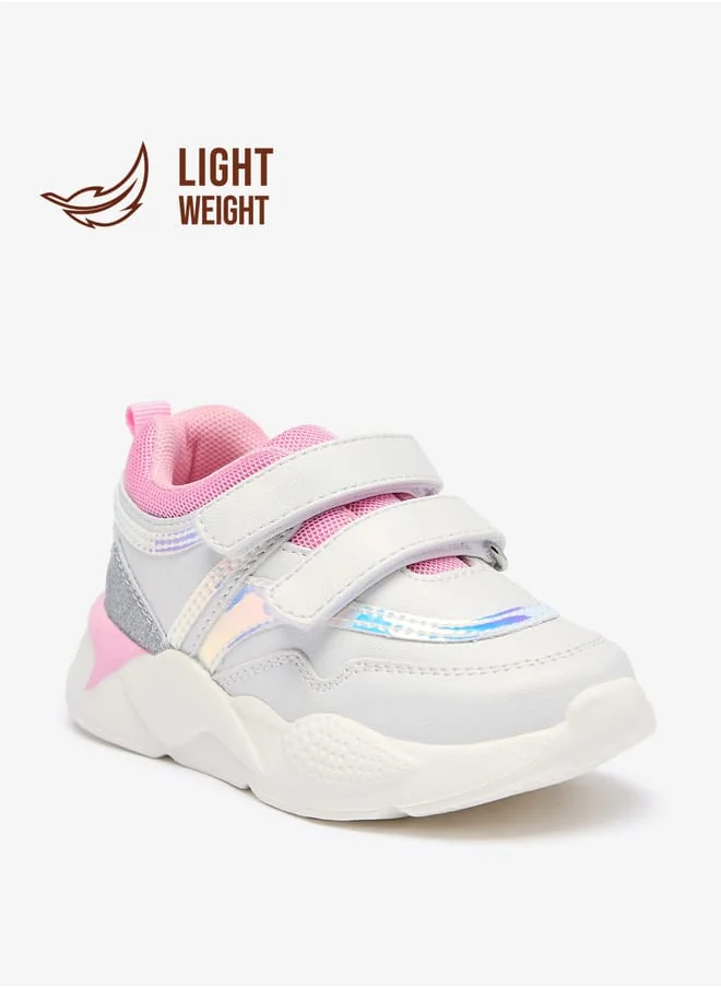 Barefeet Panelled Lightweight Sneakers with Hook and Loop Closure