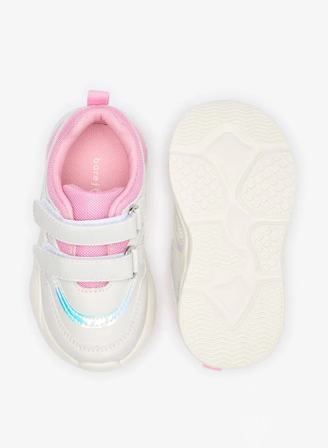Barefeet Panelled Lightweight Sneakers with Hook and Loop Closure
