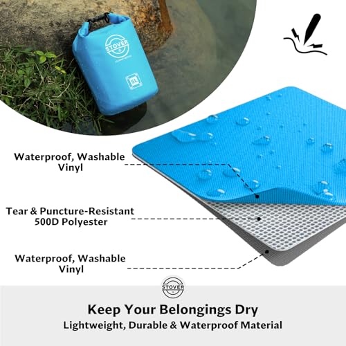 STOVER 51025304055L Waterproof Dry Bag Small Lightweight Roll Top Dry Bag Backpack wWaterproof Phone Case Kayaking Travel Hiking Fishing Tubing Camping the Beach MenWomen Blue - Image 3