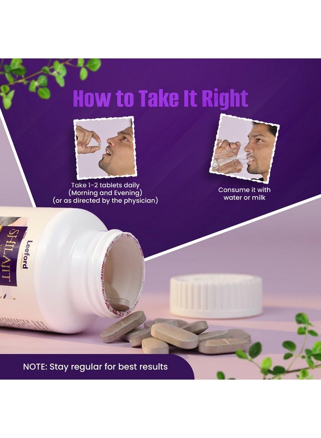 Leeford Shilajit/Shilajeet Tablets for Men | Helps to boost Strength, Stamin & Enhances Immunity | 100% Ayurvedic, Gluten Free | Made with 100% Pure Shilajit - Image 5