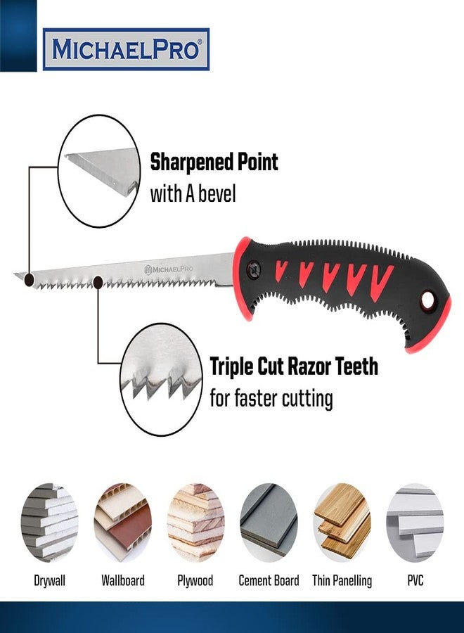 MichaelPro MP018005 6-Inch Jab Saw, Hand Saws for Drywall, Wallboard, Plywood, Sheetrock and Plasterboard, with 7TPI - Image 2