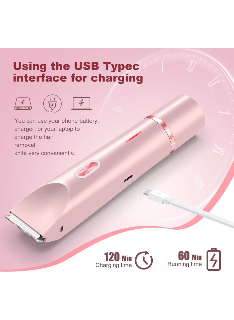 2026 New Bikini Trimmer for Women,Dermave Bikini Shaver,2-in-1 Electric Razors for Women(Pink) - Image 3