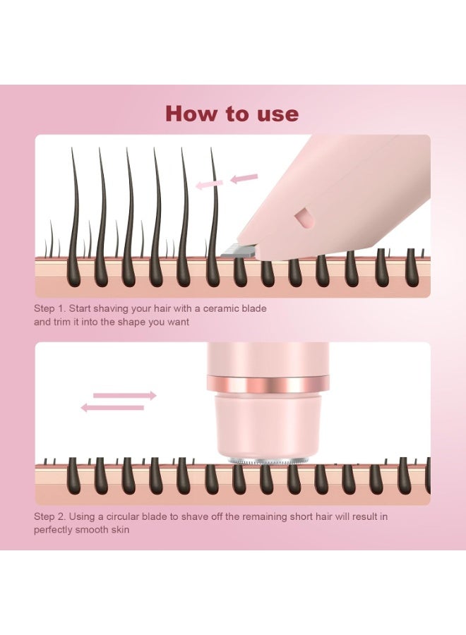 2026 New Bikini Trimmer for Women,Dermave Bikini Shaver,2-in-1 Electric Razors for Women(Pink) - Image 5