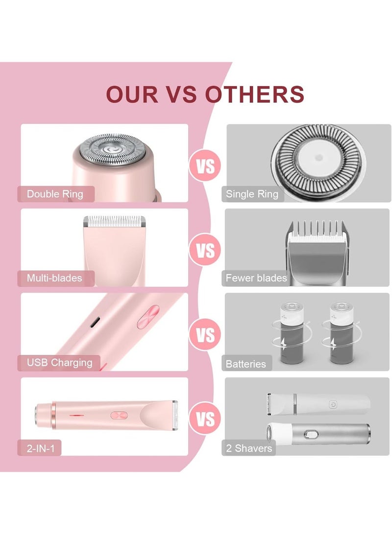 2026 New Bikini Trimmer for Women,Dermave Bikini Shaver,2-in-1 Electric Razors for Women(Pink) - Image 4