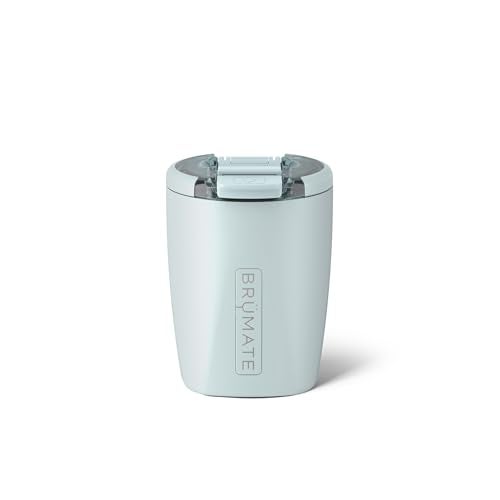 BrMate Rocks 100 LeakProof 12oz Insulated Lowball Cocktail  Whiskey Tumbler  Double Wall Vacuum Stainless Steel  Camping Travel Tumbler  Cocktail Glass Blue Agave