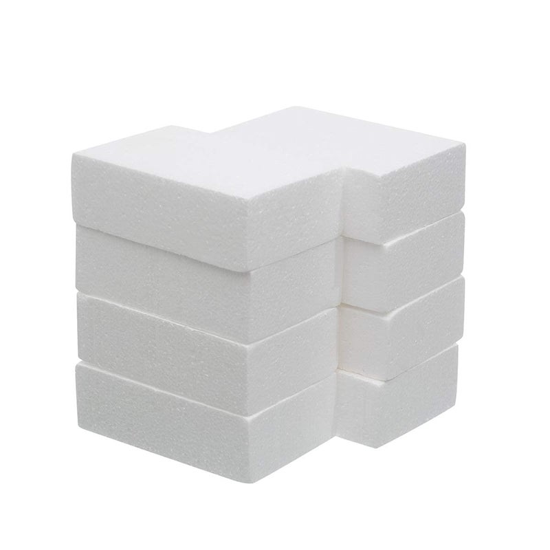 Crafare 8 Pack Craft Foam Blocks 6X4X2in Polystyrene Brick Rectangle for Arts School Projects Sculptures Floral Arrangements Modeling and Centerpieces - Image 1