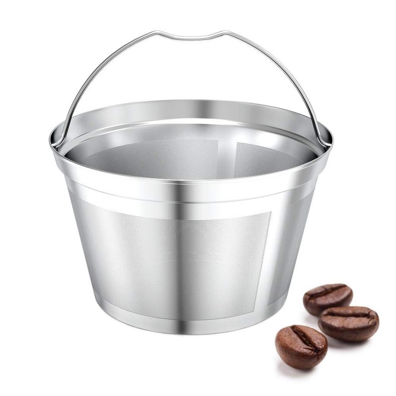 Nicelucky coffee filter reusable 8 10 12 cup basket replacement filter-stainless steel Permanent coffee filter Suitable for Bunn coffee brewer