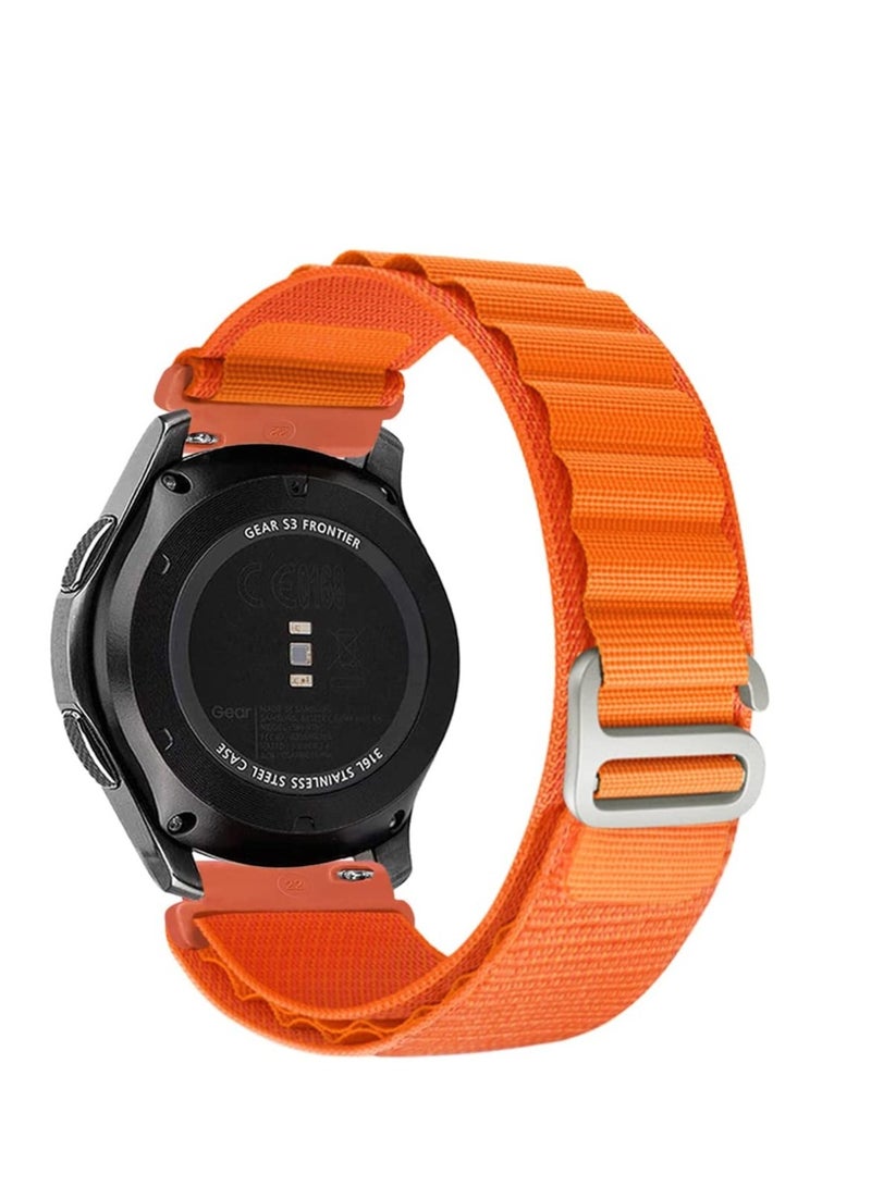 Alpine Loop 22mm Compatible With Xiaomi Watch S1/S1 Active/Mi Watch, Durable Sport Nylon Strap With Titanium G Hook  ORANGE - Image 1