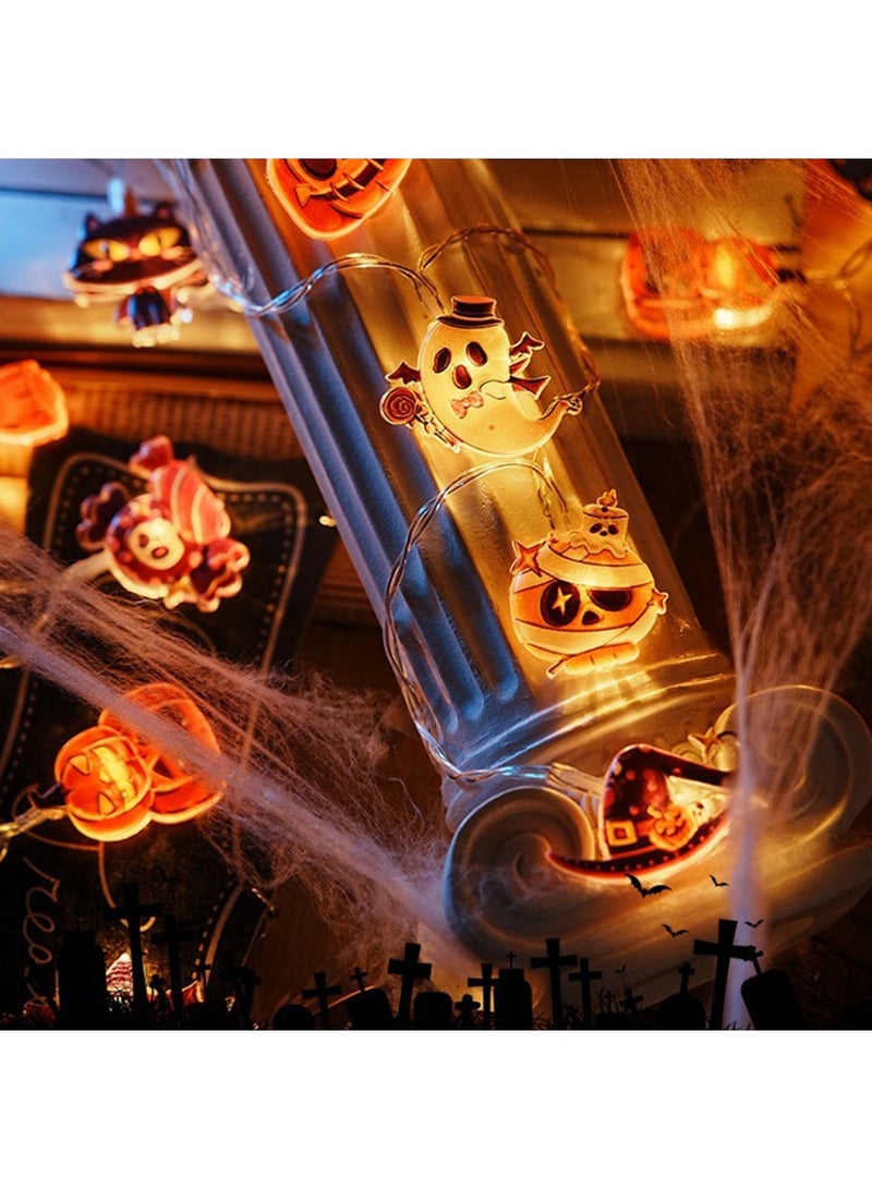 Halloween Lights, 3 Meter 20 LED Waterproof 3D Pumpkin Cat Ghost Battery Operated String Lights with Timer - 8 Lighting Modes Fairy Light for Window Indoor Outdoor Decor Halloween Party Decorations - Image 5